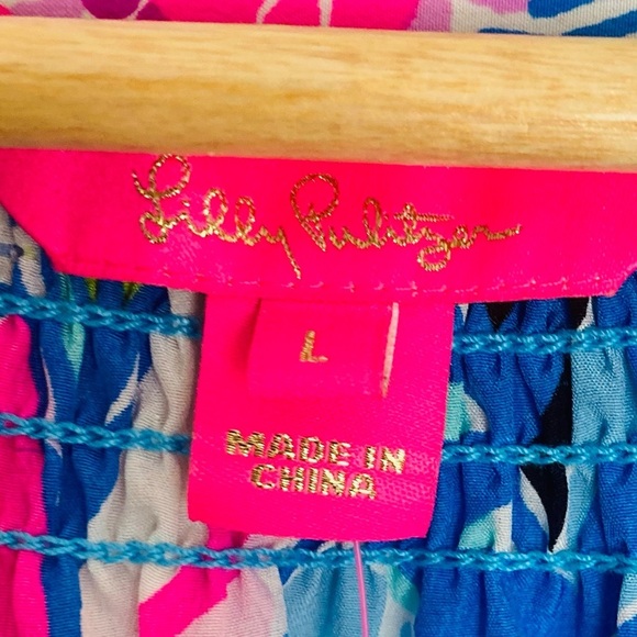 Lilly Pulitzer silk floral “Elsa” popover long sleeved NWT blouse. Size Large. - Picture 8 of 8